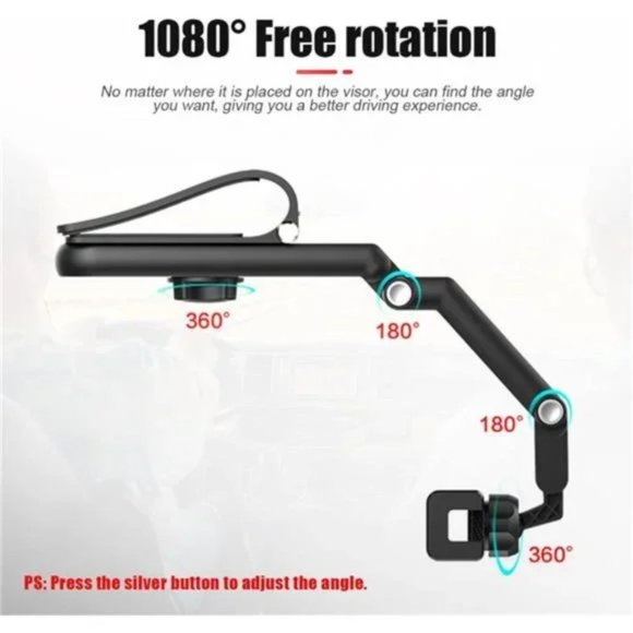 New Car Cellphone Mount Clip, 360°Rotatable Phone Holder for Car Sun Visor, - Picture 4 of 7